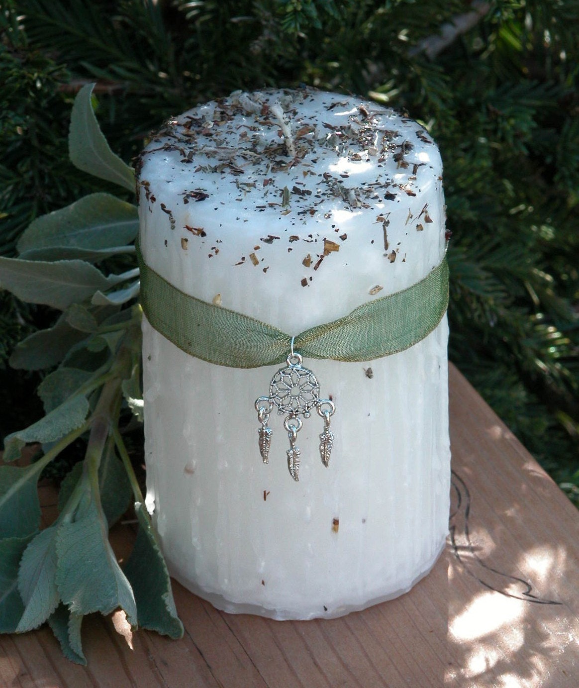 Herbal Alchemy Sacred Sage Purification Candle 2x3 . Sage, Cedar, Broom, Mugwort . Clear Negative Energies/Spirits, Spiritual Cleansing
