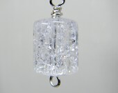 Interchangeable  Earrings Dangles - Cracked Crystal Quartz  And Sterling Silver - Buy Three Receive Free Ear Wire