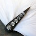 Maria - White Feather Wedding Fascinator with Antique Bronze Rhinestone Accent - In Stock