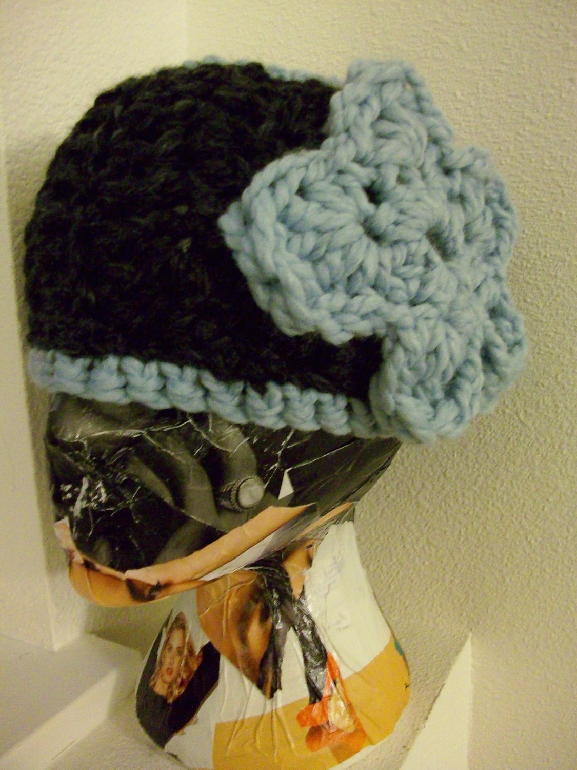 Ice Blue and Gray Headwrap / Earwarmer