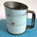 Antique 1920's Bromwell's Bee Tin Kitchen Flour Sifter in Old Robin's Egg Blue Paint