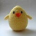 Amigurumi crocheted yellow chick -bird