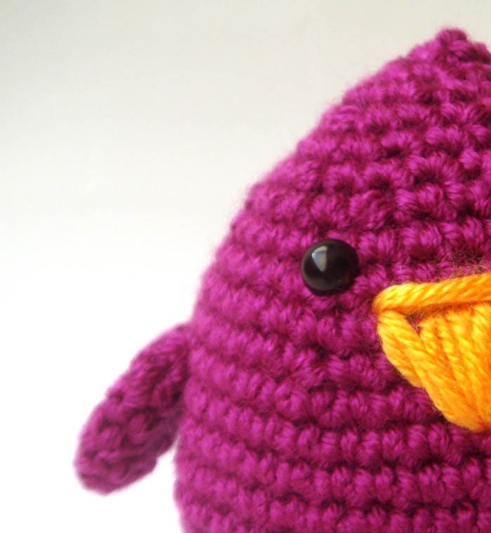 plum plush bird christmas ornament