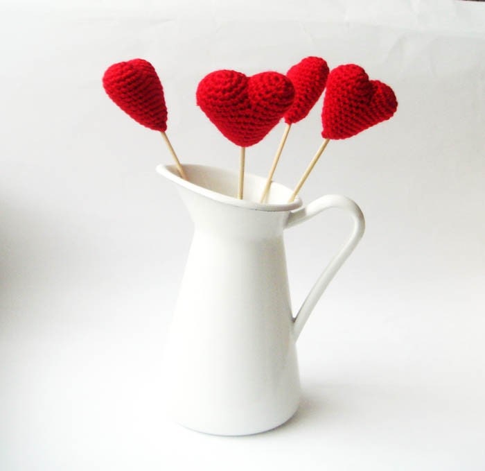 Love hearts (set of 4) wedding favor  valentine