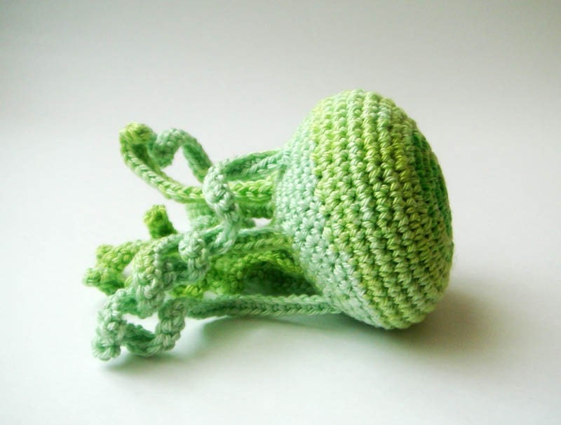 spring green amigurumi jellyfish