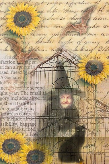 ZNE ATC ACEO - The Witch Cage - Digital Collage Art by ruby
