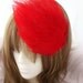 PROMO SUMMER SALE Lava Red - feather fascinator headdress headband, elastic band, hair clip, or comb your choice