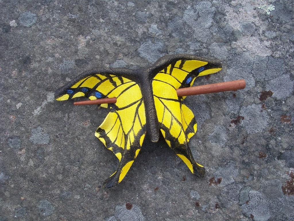Tiger Swallowtail Leather Hair Cup