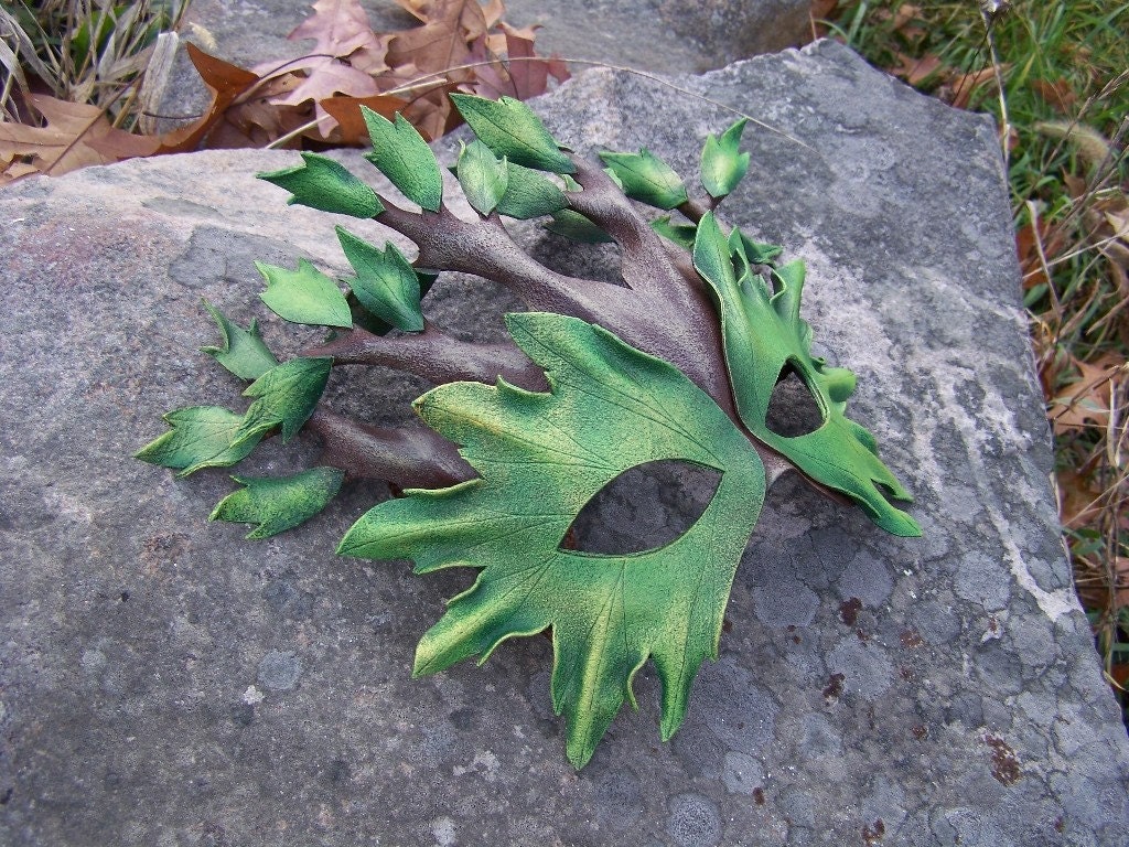 Sculptural Leather Dryad Mask