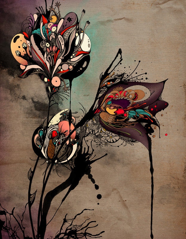 Perfume Flowers - limited edition print on paper
