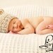 Baby Boy Bear Hat Knit To Match Cocoon In Neutral Cream Photo Prop