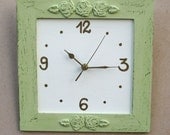 Light Green Shabby Chic Wall Clock