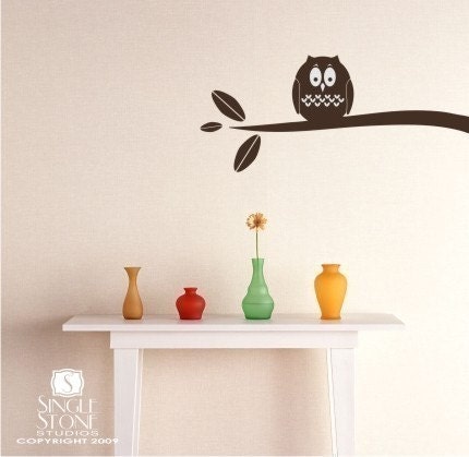 Wall Decals Owl on Branch - Vinyl Stickers Art Graphics