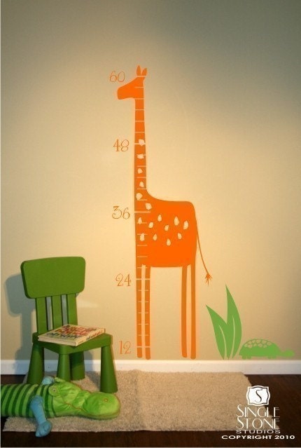 Giraffe Growth Chart Wall Decals - Kids Wall Decals