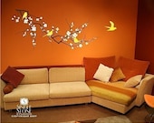 Wall Decals Cherry Blossom with Birds (3 Colors) - Vinyl Art Stickers