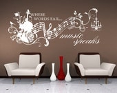 Wall Decals Music Speaks Collage - Vinyl Lettering Text Wall Words Stickers Art