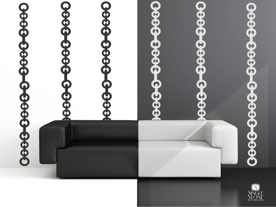 Wall Decals Mural Modern Chains (Set of 12) - Wall Pattern Mural Vinyl Wall Art