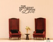 Wall Decal Word Art Greatest of These Is Love - Vinyl Wall Stickers Art Quote