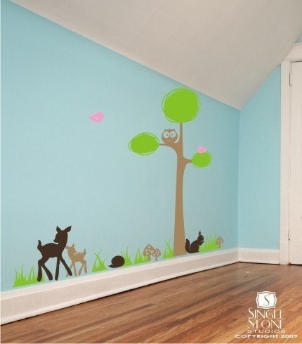 Woodland Nursery (FREE SHIPPING) - Vinyl Wall Decals Stickers Art