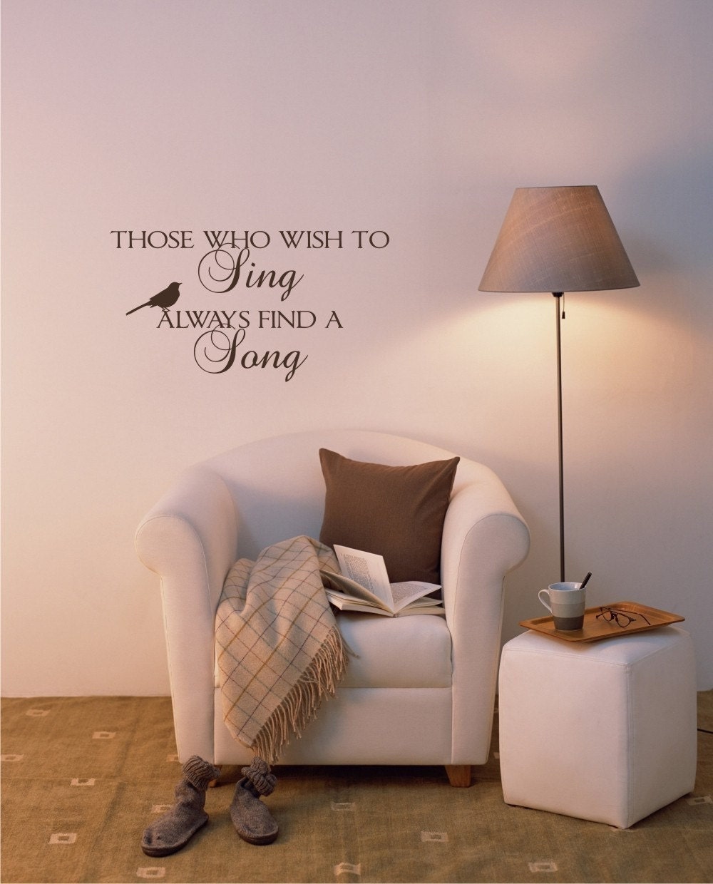 Wall Decals Wish To Sing -  Music Song Vinyl Text Wall Words Stickers Art