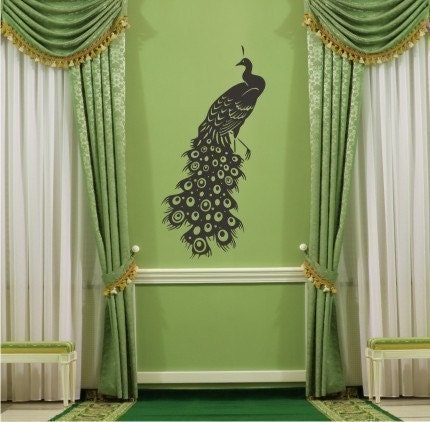 Vinyl Wall  on Peacock Wall Decal Vinyl Wall Stickers Art By Singlestonestudios