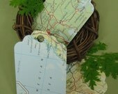 200 Vintage Map Tags Altered Art Collage Scrapbook