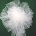 10  White or Ivory  Tulle Wedding  Pew Bows with Pew Clips