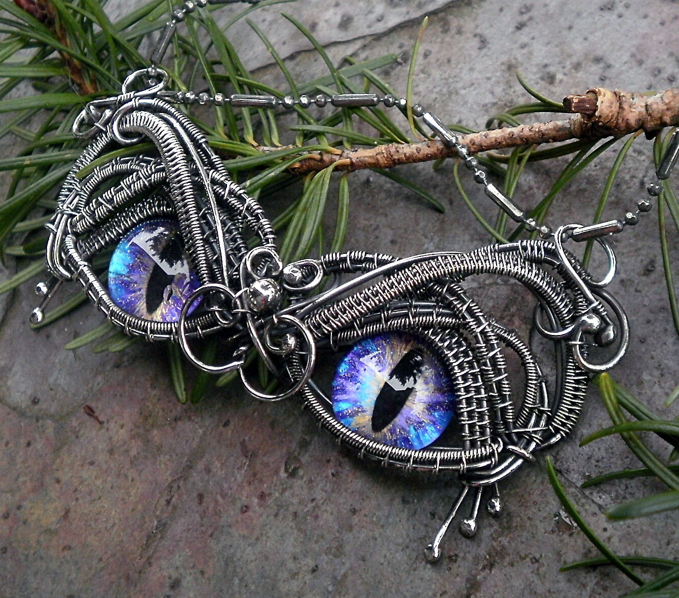 SOLD Gothic Steampunk Sterling Silver Evil Eye Pendant