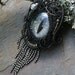 Gothic Steampunk Black Evil Eye Pin Pendant in Black and Silver
