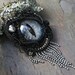 Gothic Steampunk Black Evil Eye Pin Pendant in Black and Silver