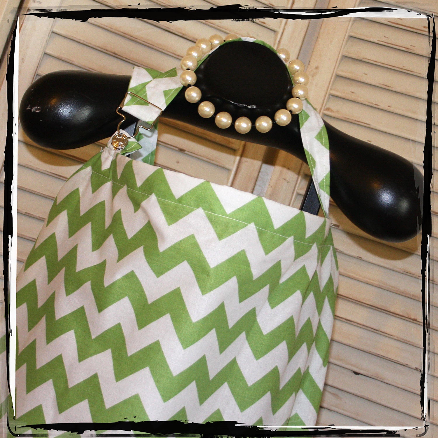 Nursing Cover - Apple Green Chevron HideAway Nursing Cover Up with OVERALL BUCKLE