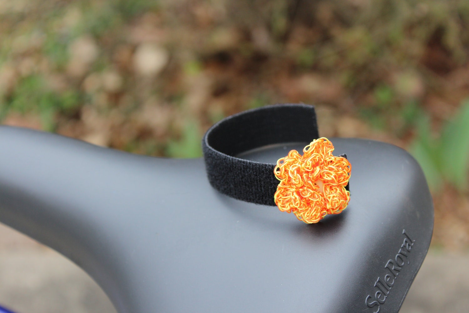 Orange and Yellow Reflective Flower Bicycle Accessory on Velcro- All sales become a donation to the American Lung Association