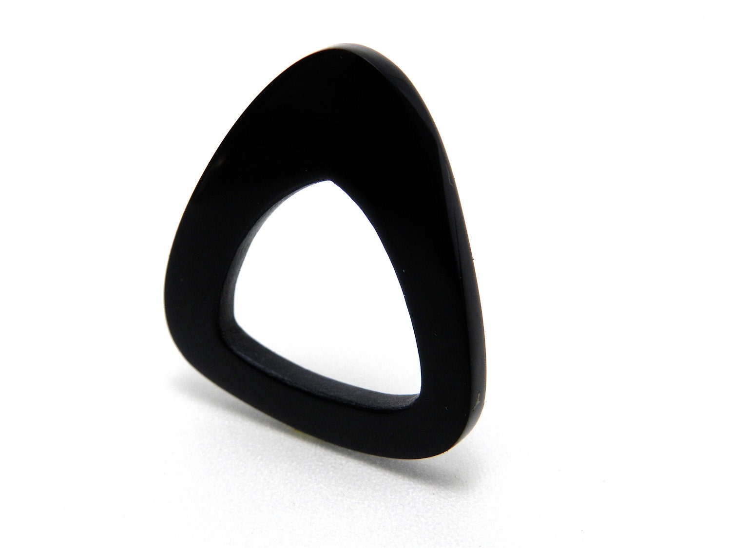 Minimalist Geometric Galalith Ring Elegant, Gift For Her Under 25 - ligiarocha