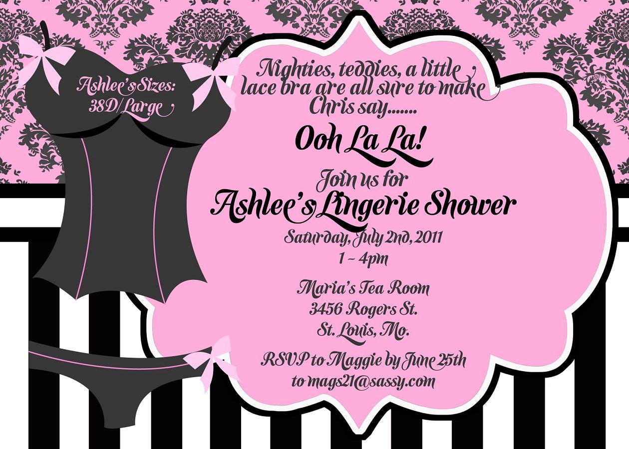 Ooh La La Lingerie Bridal Shower Invitation - Customizable and Printable