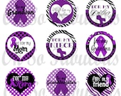Relay for Life Cancer Awareness Ribbon 02 Bottle Cap Images Digital Printable File 4x6