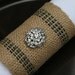 Napkin Rings / Burlap Jute, Rhinestones, Set of 4
