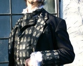 Black Oncoming Train Silk Brocade Ascot