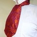 Red and Fuschia Paisley Silk Brocade Ascot