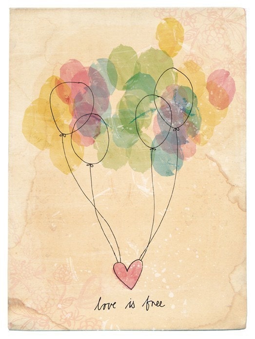 free love - archival quality art print 7x 9