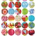 DIY PRINTABLE A bit retro, a bit vintage, a bit graphic, 1.5 inch circles, digital download, PDF printable