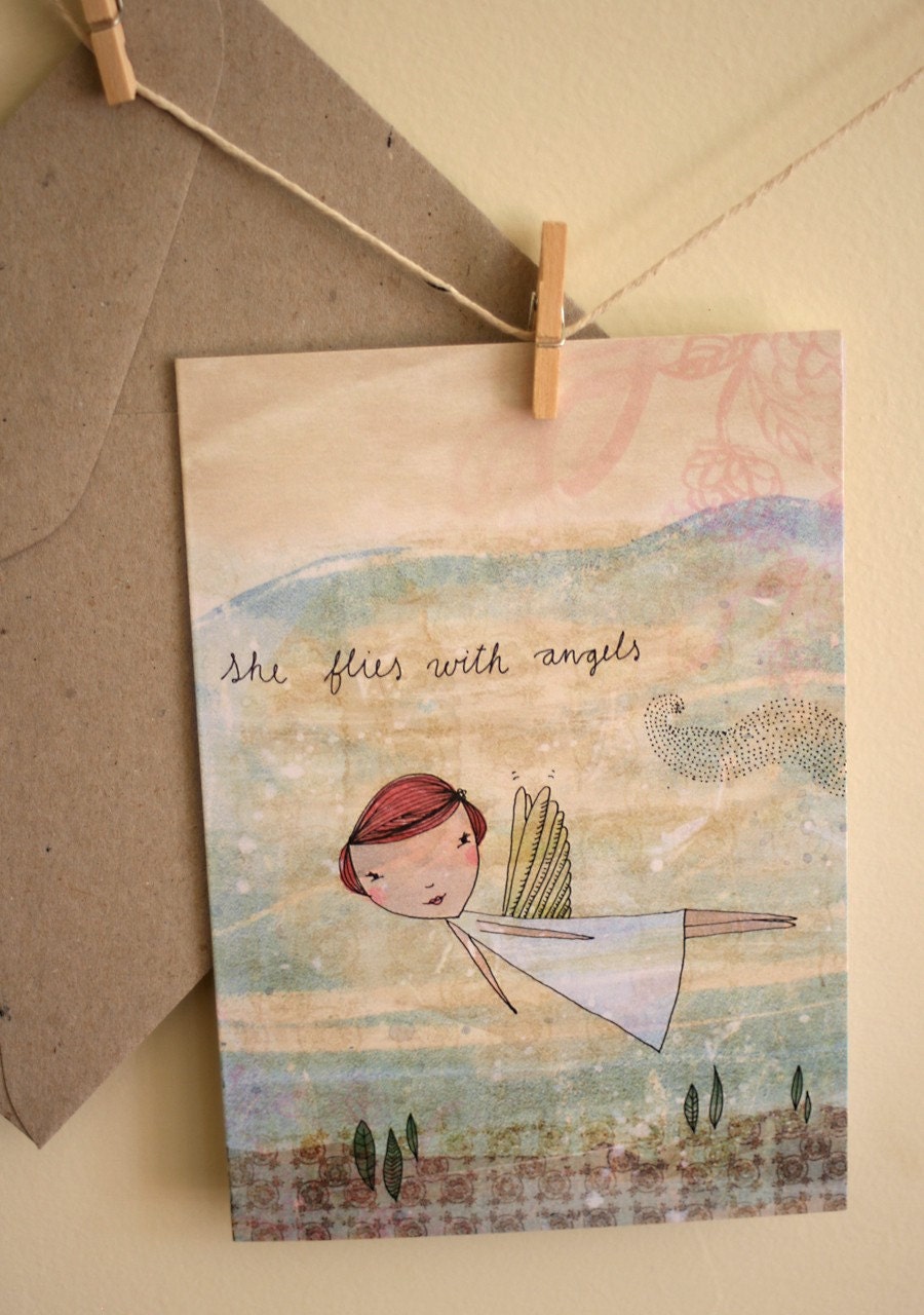 Greeting Card Angels- recycled post consumer waste printing