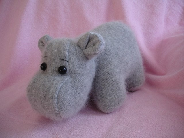 Hippo Stuffed wool Sewing Pattern PDF