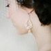 Bridal Dangling Freshwater Pearl Earrings with Quartz Briolette