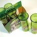Drinking Glass beer Bottles, Rolling Rock Recycled Glassblowing, Eco Friendly