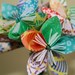 Festively Funky Origami (kusudama) flowers (bouquet of 6)