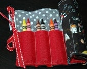 Black and Red Outer Space Astronaut Crayon Roll