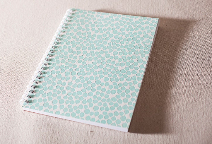 Spiral Bound Letterpress Workbook - Teardrop pattern, 100 percent PCW paper, WL02