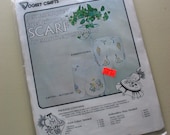 vintage vogart craft kit ribbon floral scarf for embroidery or painting