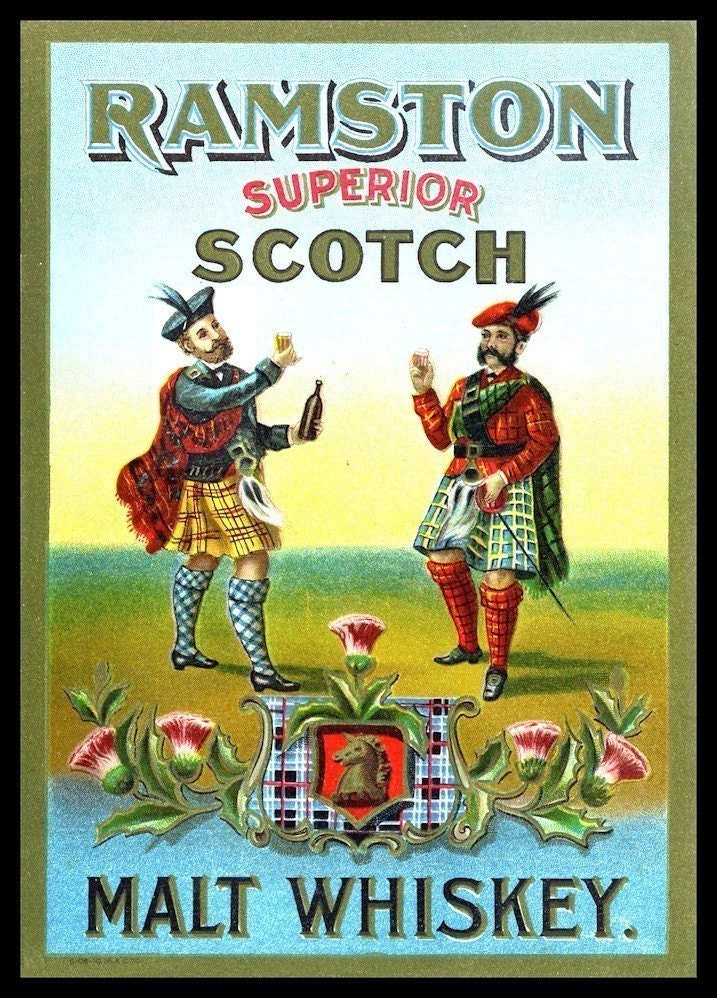 Scottish Kilt Malt Whiskey Refrigerator Magnet