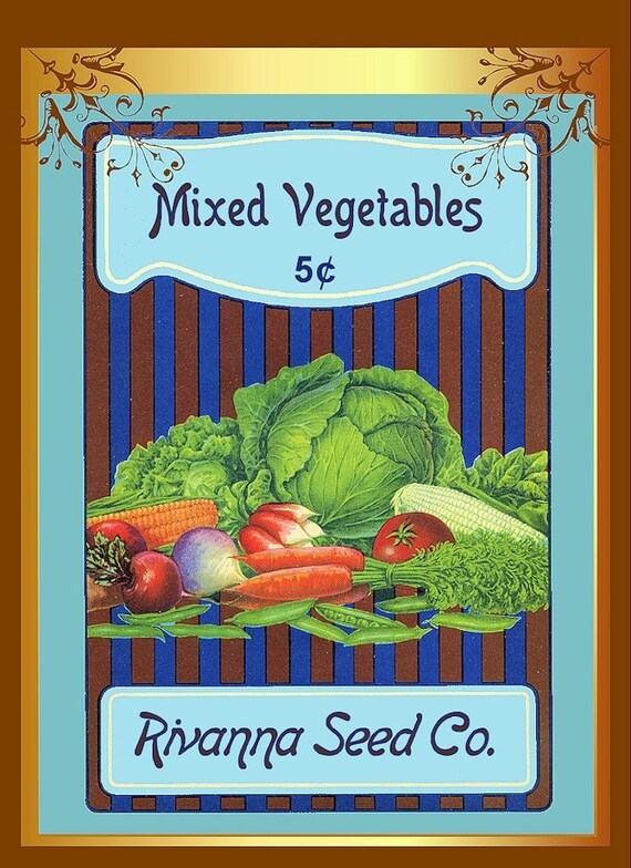 Mixed Vegetable Seed Packet Refrigerator Magnet - FREE US SHIPPING
